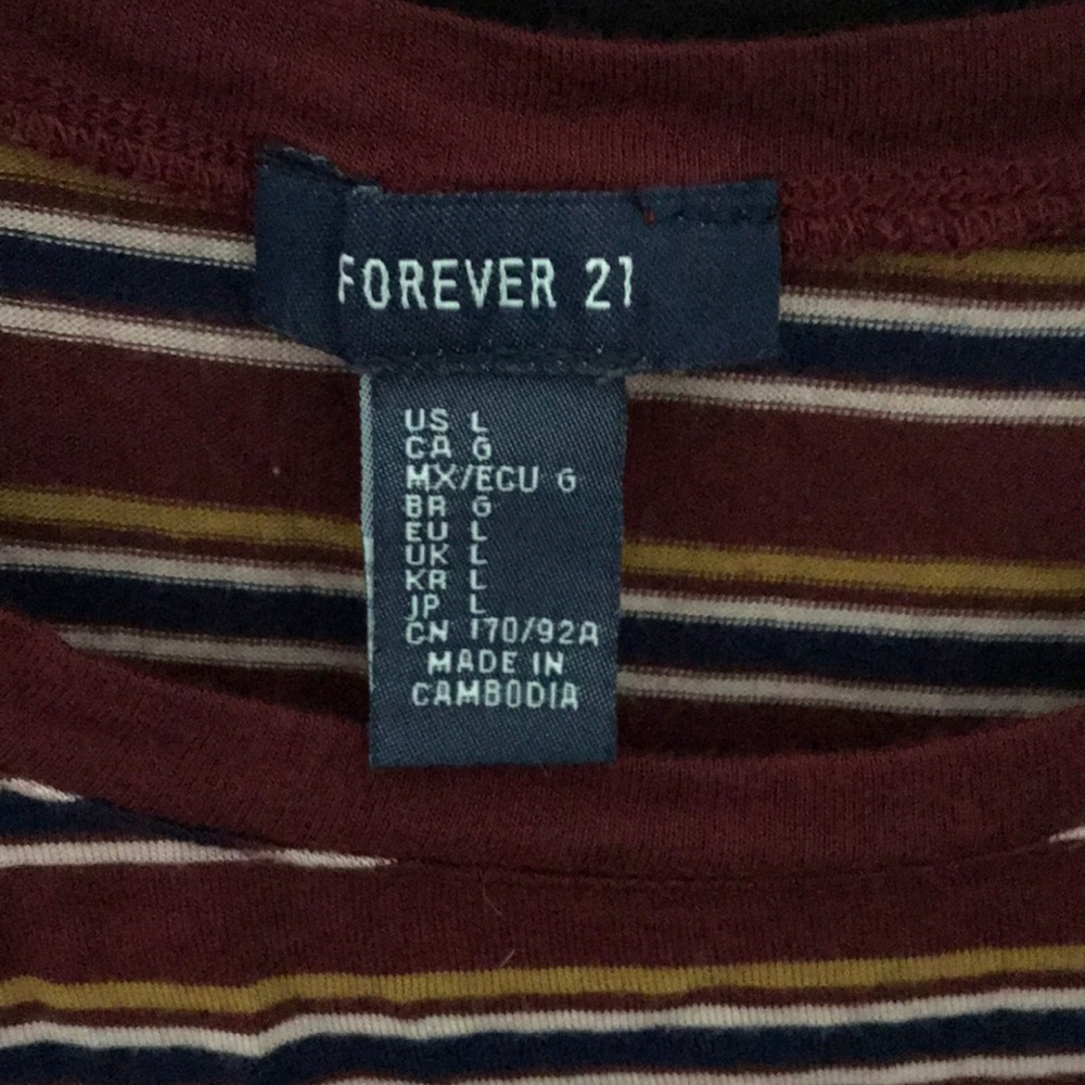 Forever 21 Multi Striped Ringer Vintage Shirt - Picture 4 of 5